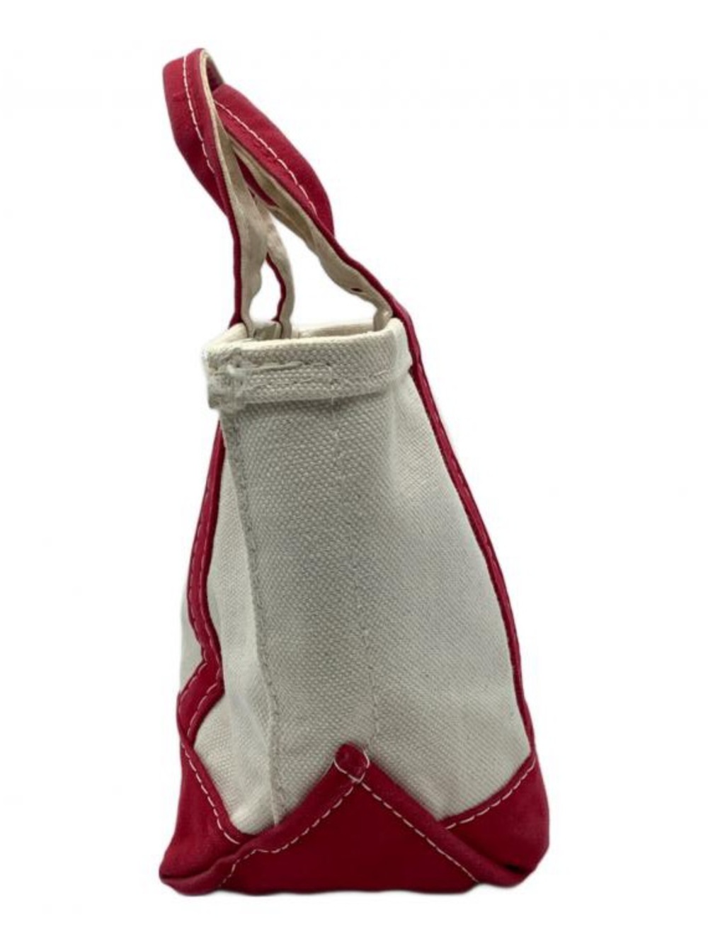 L.L. Bean Vintage Cream Canvas Boat and Tote with Red Trim and Snowman Patch - Picture 4 of 9